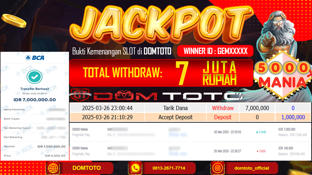 JACKPOT SLOT 5000x MANIA 26 MARET 2025